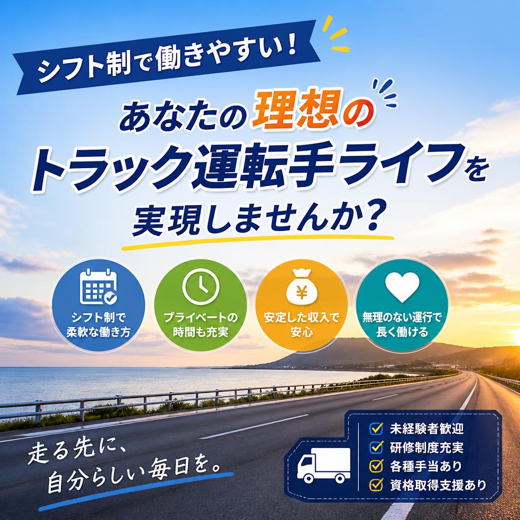 シフト制で働きやすい！あなたの理想のトラック運転手ライフを実現しませんか？