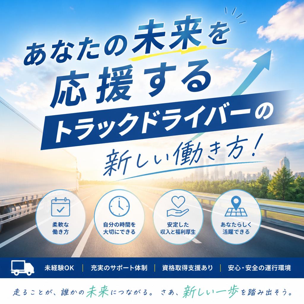 あなたの未来を応援するトラックドライバーの新しい働き方！