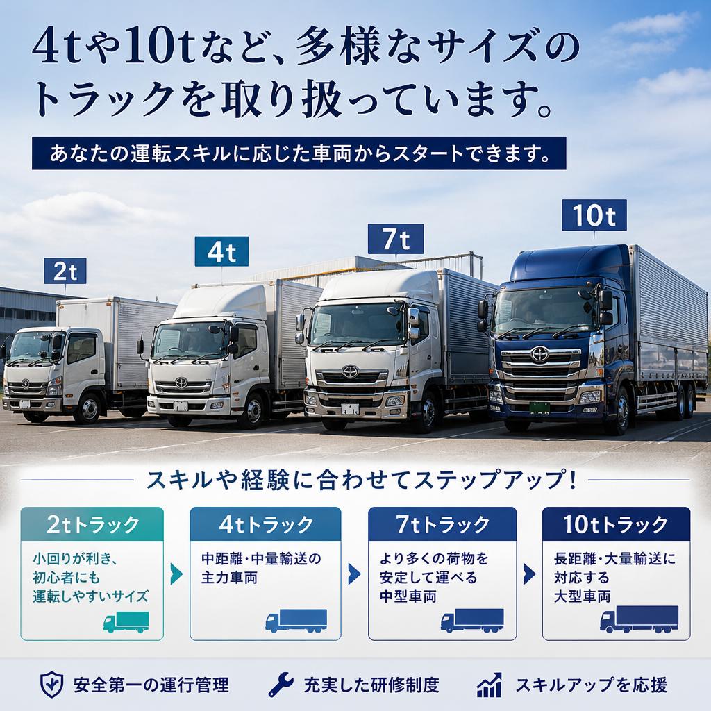 豊富な運転車両