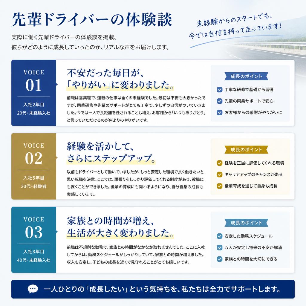 先輩ドライバーの体験談