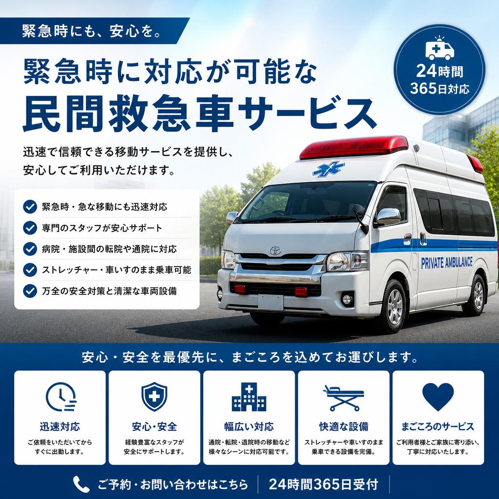 民間救急車サービスのご紹介